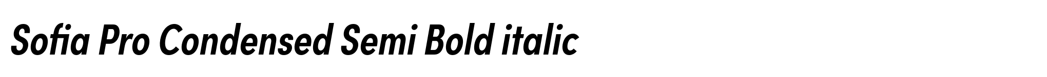 Sofia Pro Condensed Semi Bold italic image